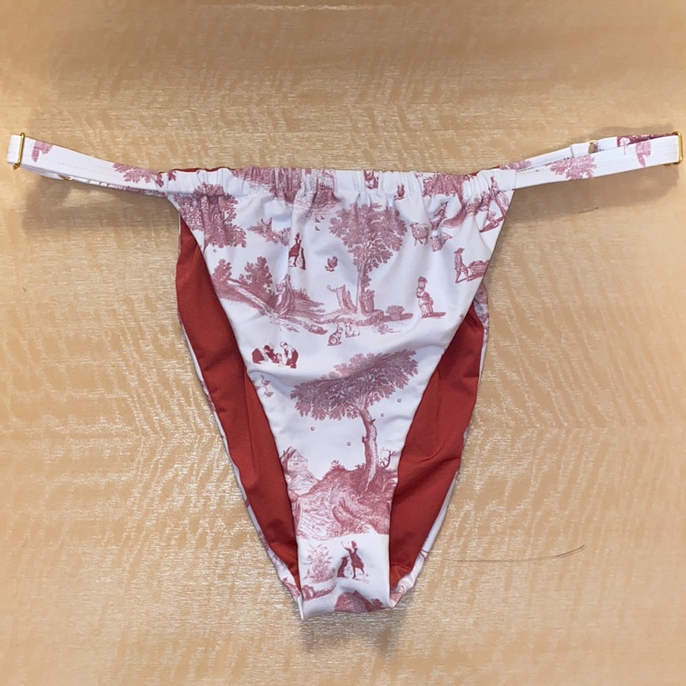 WeWoreWhat Onia Ruched Toile Vintage Bikini Bottom - Picture 4 of 8